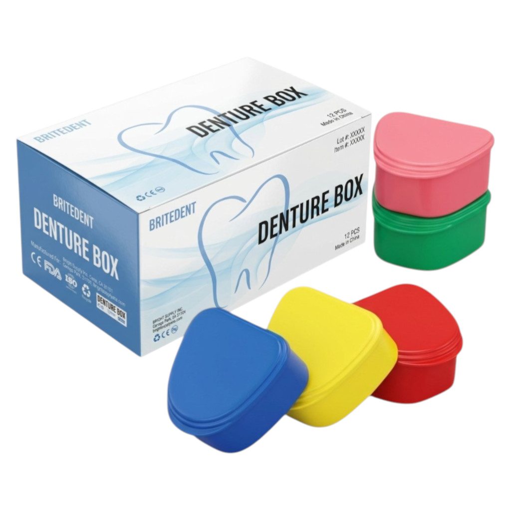 Denture Cases 12 Pack Assorted Colors Retainer Storage Box Dental USA