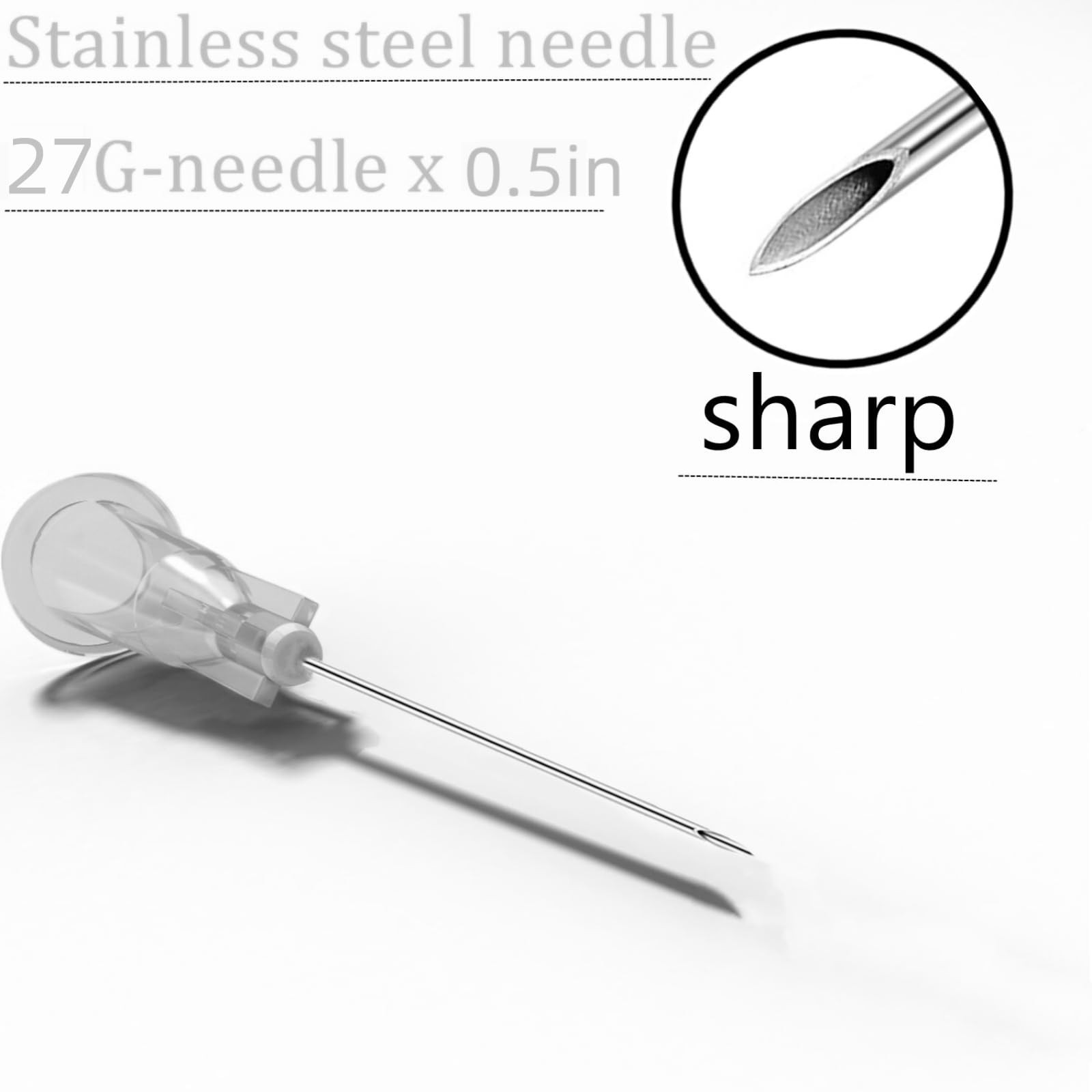 100 Pack 27 Gauge Needle 1/2 Inch, Lab Supplies Dispensing 27gauge 1 inch