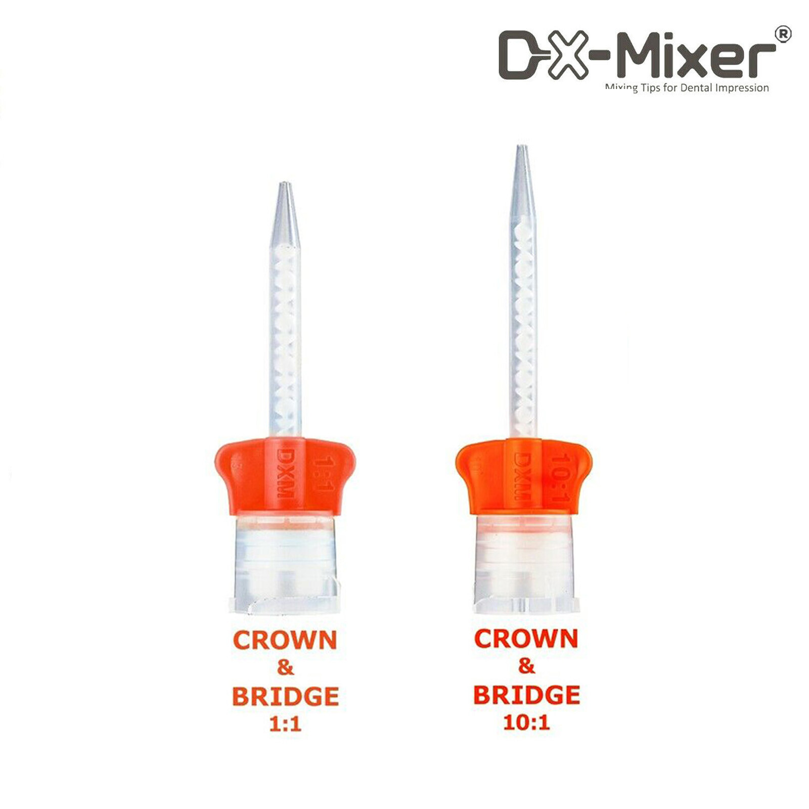 48PCS DX-Mixer® Dental HP Mixing Tips Crown&Bridge 1:1/10:1 Ratio Made In Korea