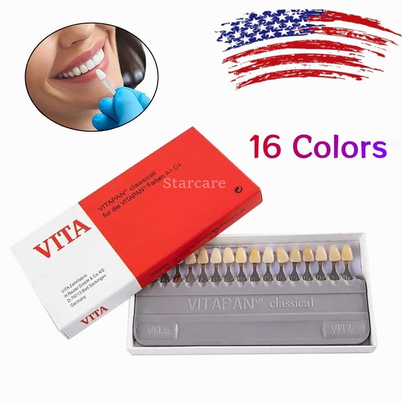 16 Colors Teeth Shade Guide Dental Materials For VITA A1-D4 Whitening Comparison