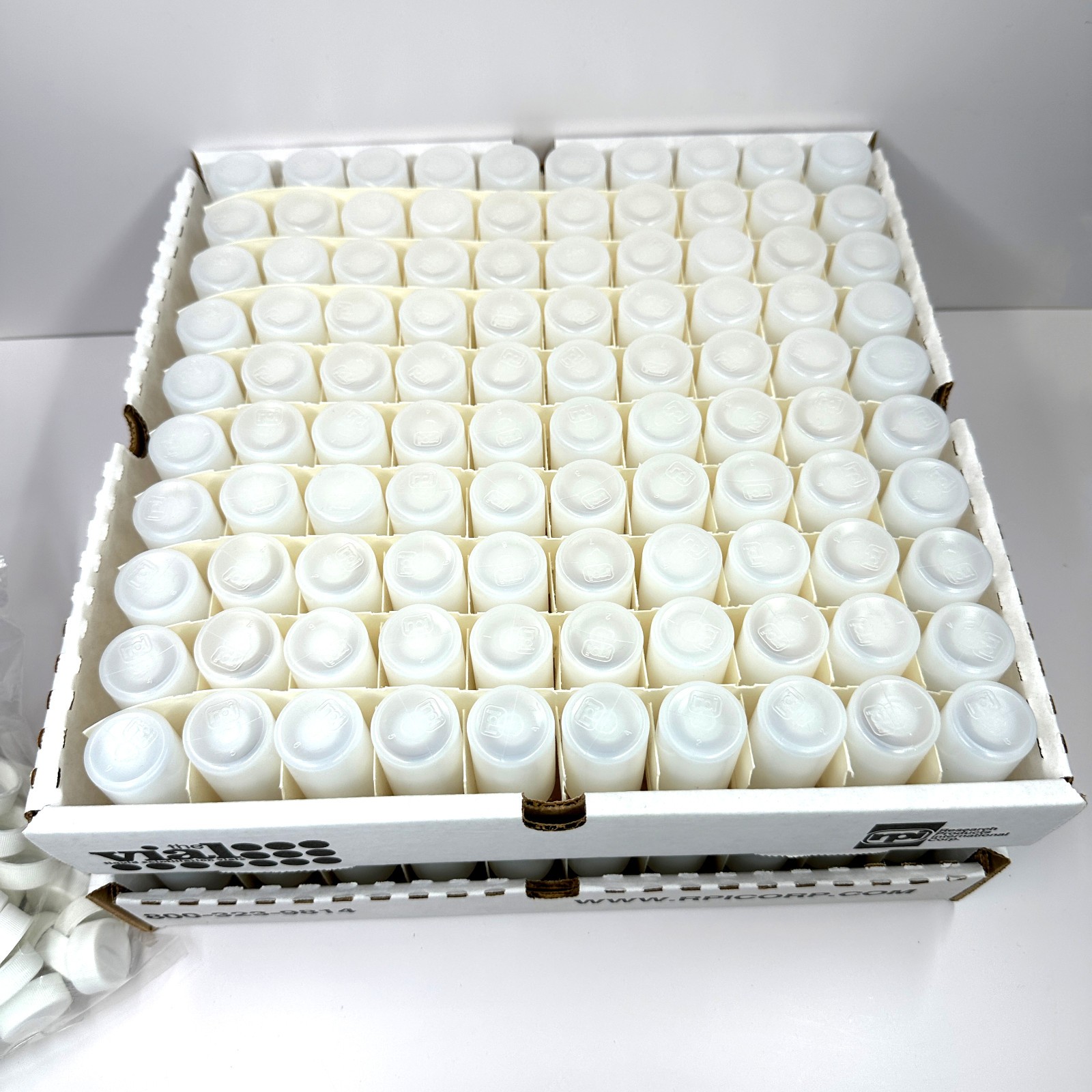 (200) RPI 20ml Scintillation Vials High Density Polyethylene Sample Lab 100 Caps