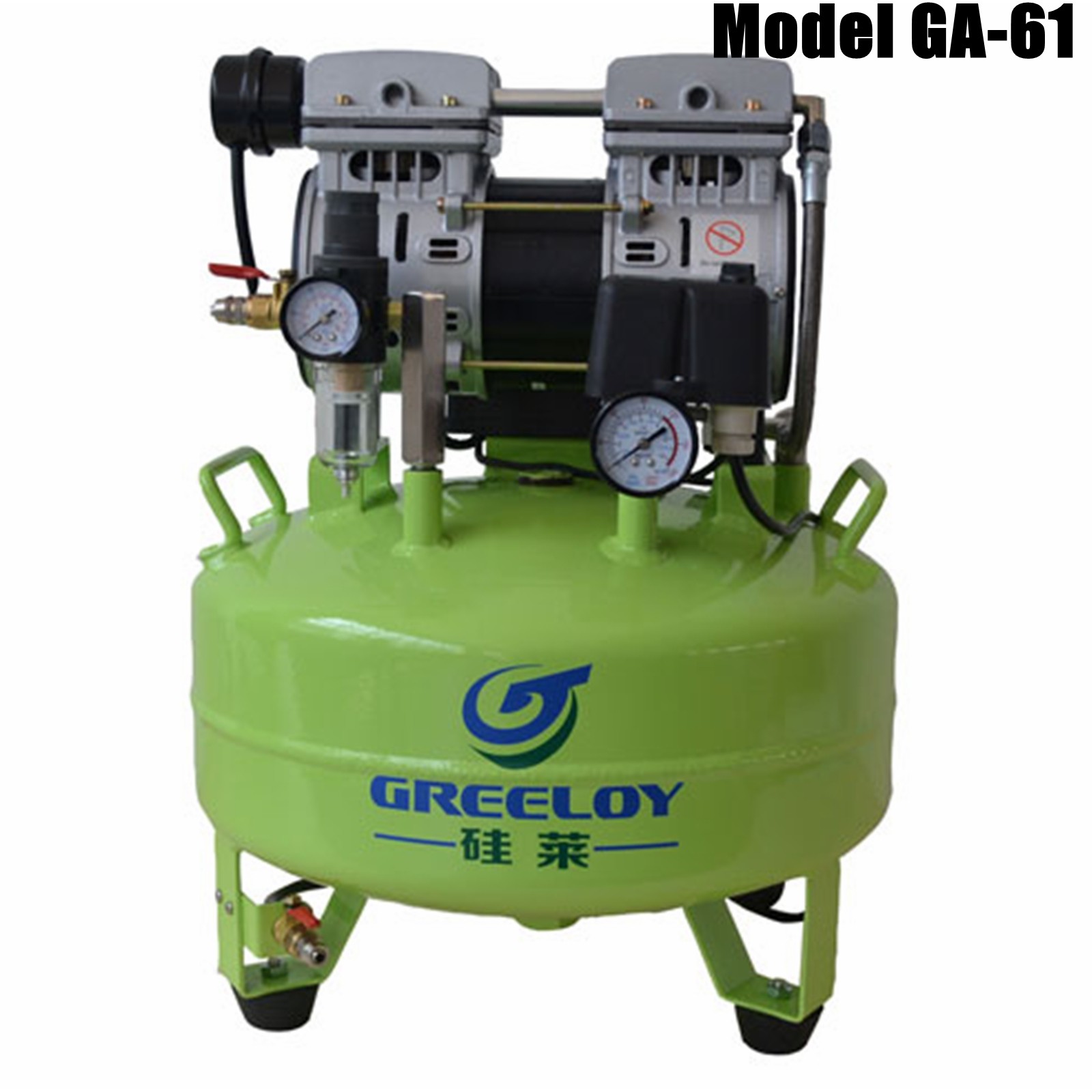 24L 600W Dental Medical Oil Free Noiseless Lab Air Compressor Motor GA-61
