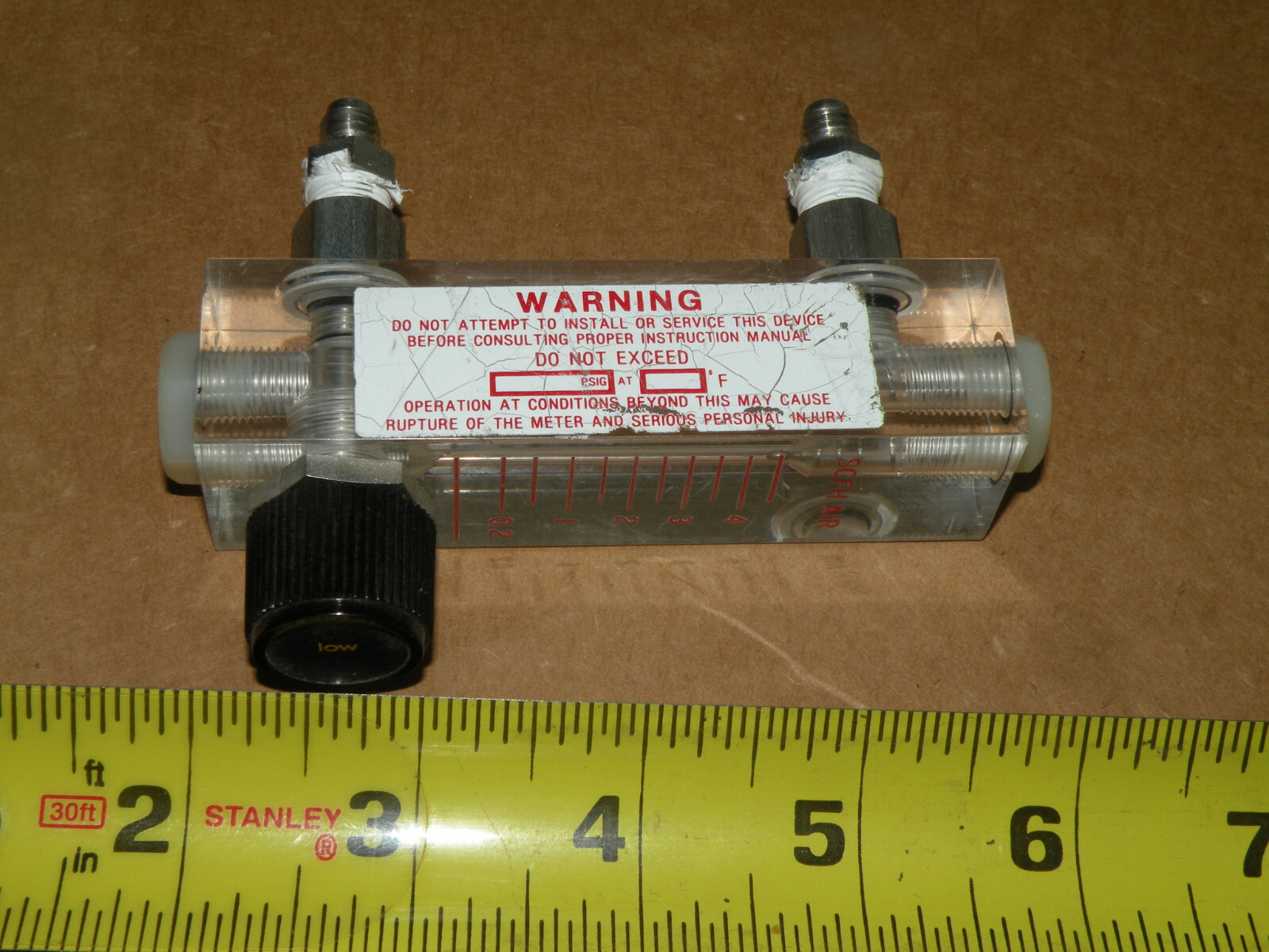 Unbranded Used 0-4 SCFH Air Flowmeter