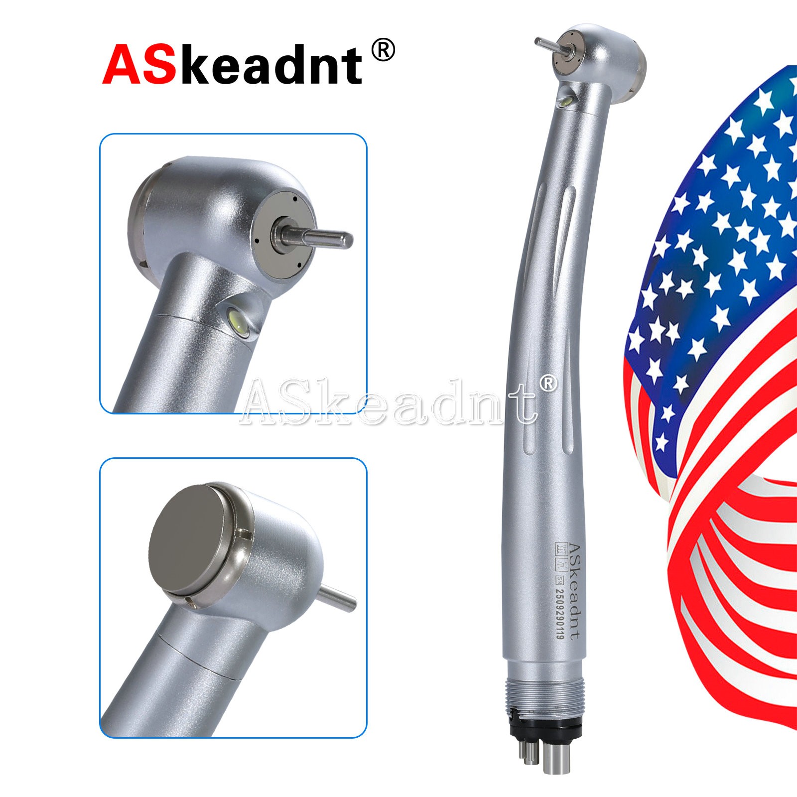 Dental LED E-generator Handpiece Ceramic Bearing 4Hole large torque for KAV