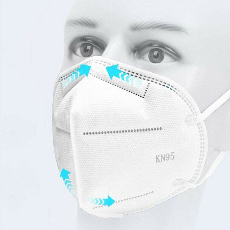 BLACK 5-Layers Breathable KN95 Disposable Protective Face Mask Respirator 10PCS