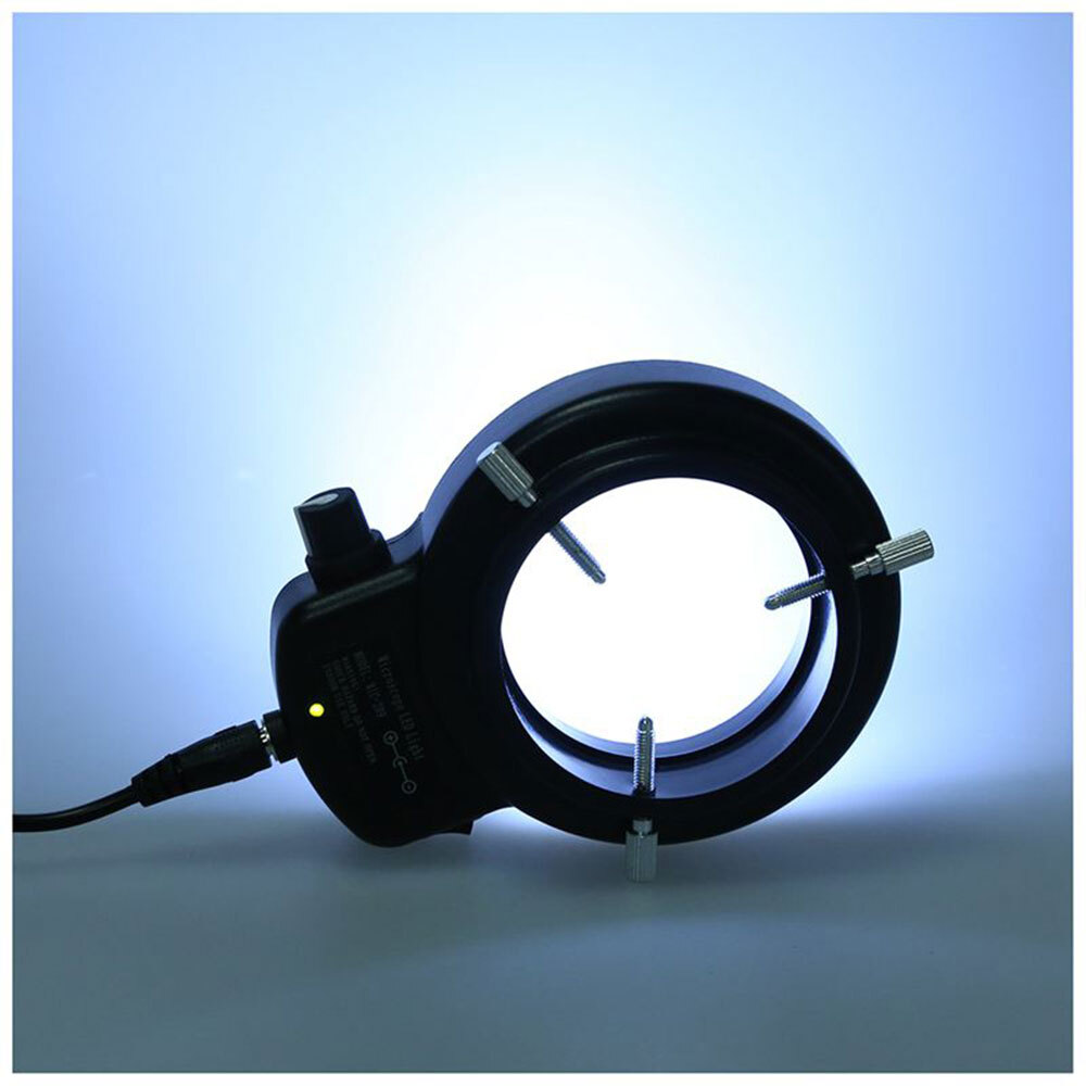 5PC 144 LED Bulb Microscope Ring Light Illuminator Lamp US Plug Adjustable Black