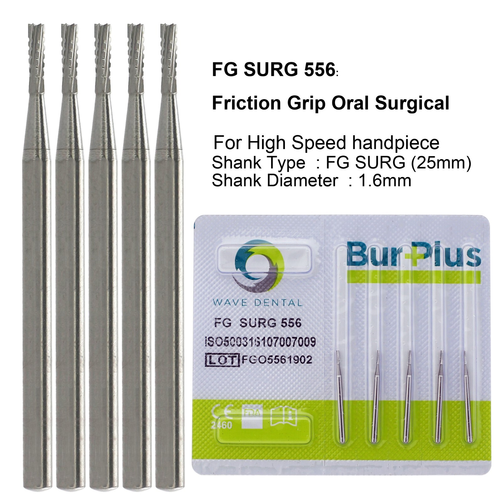 Wave Dental Surgical Burs Round Carbide Surgical Length Bur 25mm FGOS High Speed