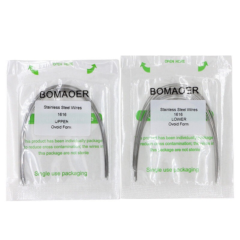 30×Dental Ortho Stainless Steel Rectangular Arch Wire Ovoid Form 16×16 Upper