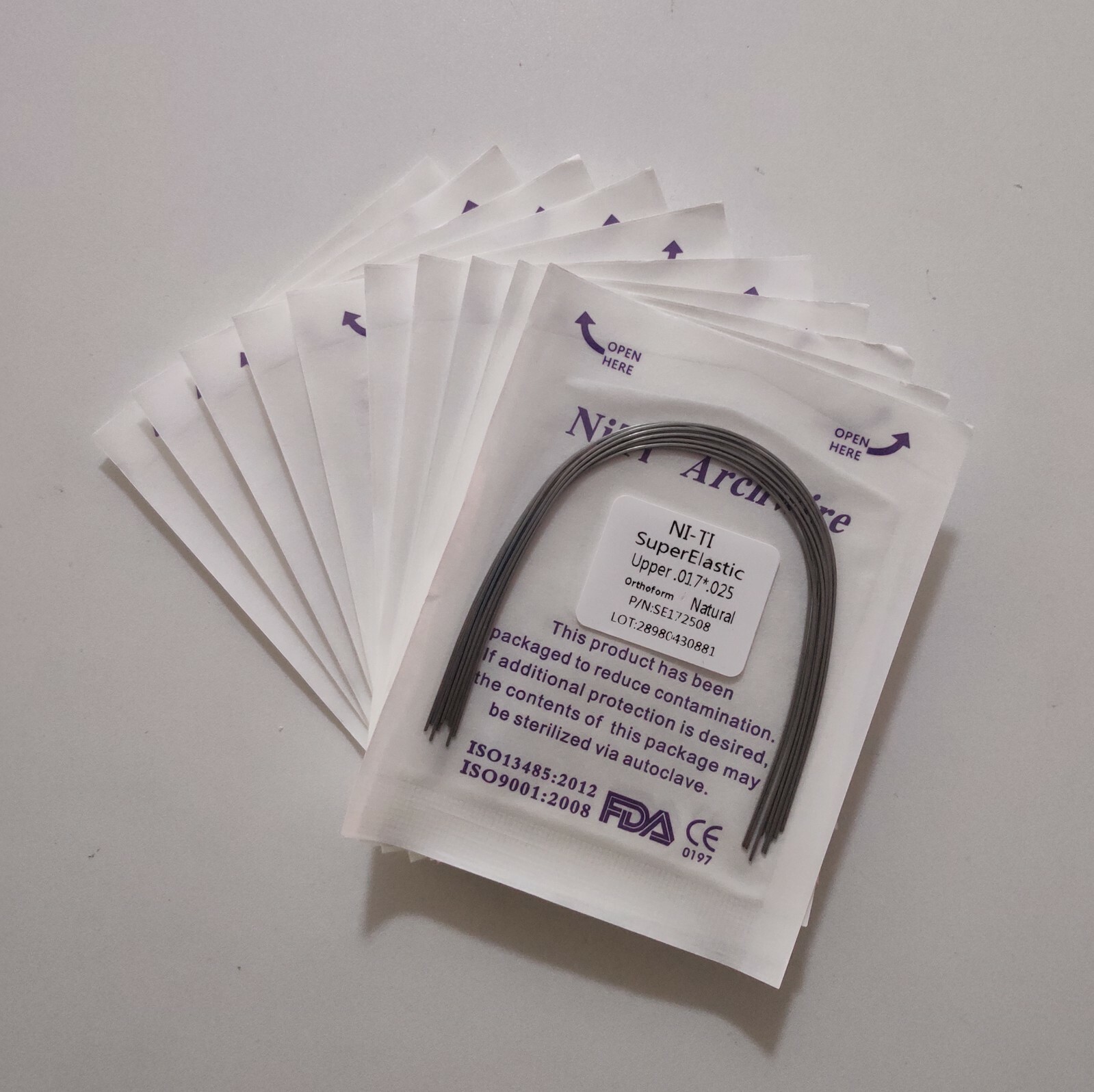 30 Packs Dental Super Elastic NITI Arch Wires Orthodontic Rectangular Natural