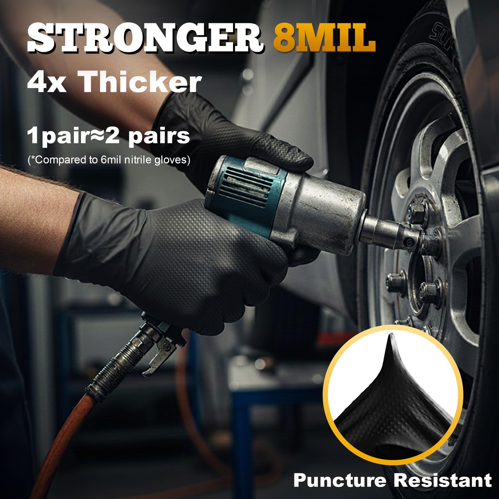 Heavy Duty Nitrile Gloves 8-mil, Large, 100 Count, Latex Free, Food Safe