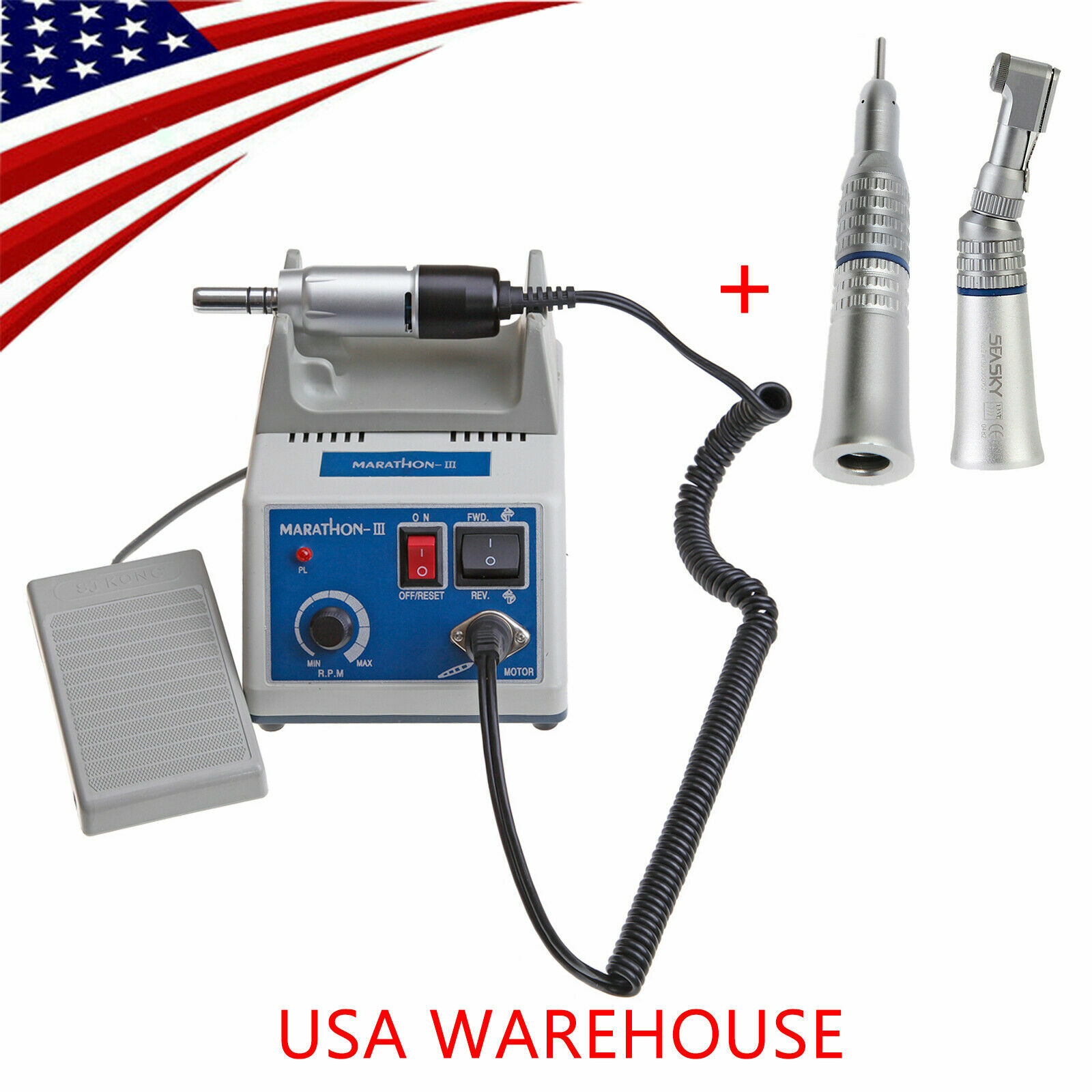 Dental Lab Marathon M-III Electric Micromotor /Contra Angle /Straight Handpiece
