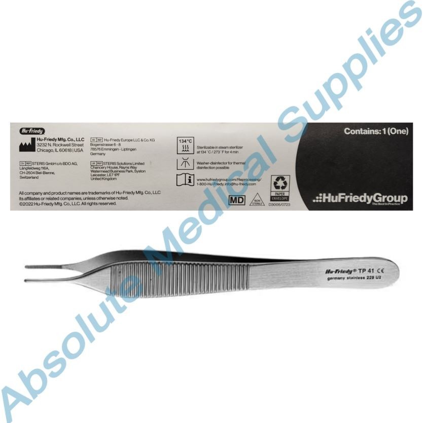 *1-Pack* HuFriedyGroup Adson Plain Tissue Forceps #41 Pliers 4.75″ TP41