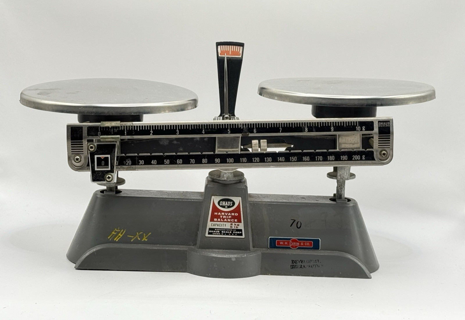 Vintage OHAUS Harvard Trip Balance 2kg – 5lb Capacity Laboratory Scale