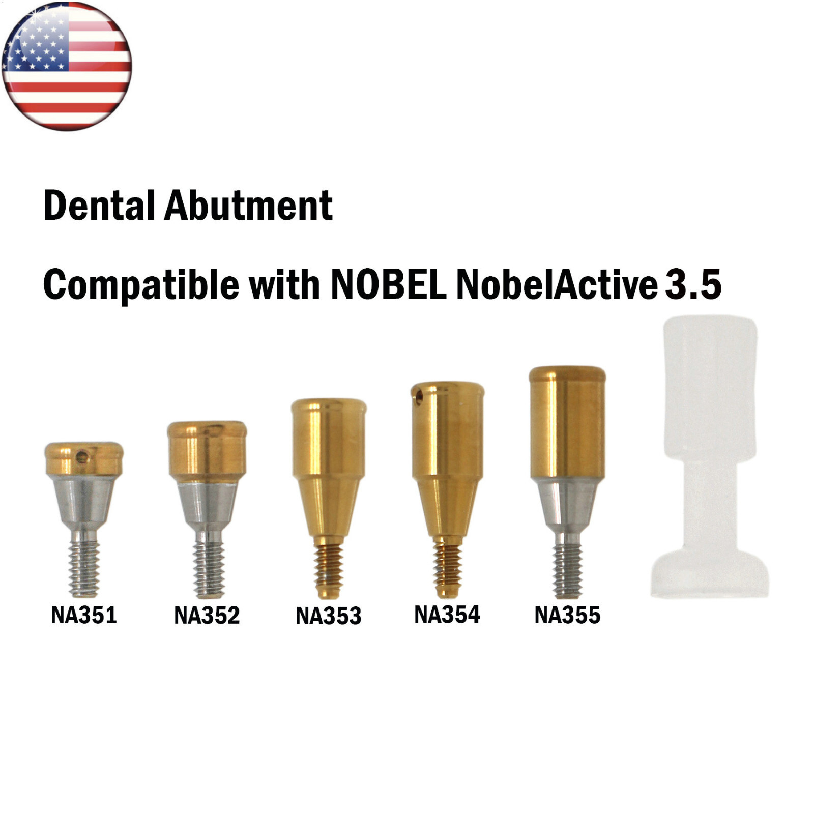 US Dental Attachment Locator Abutment for Nobel Biocare NP/RP 1-5mm Caps Kit