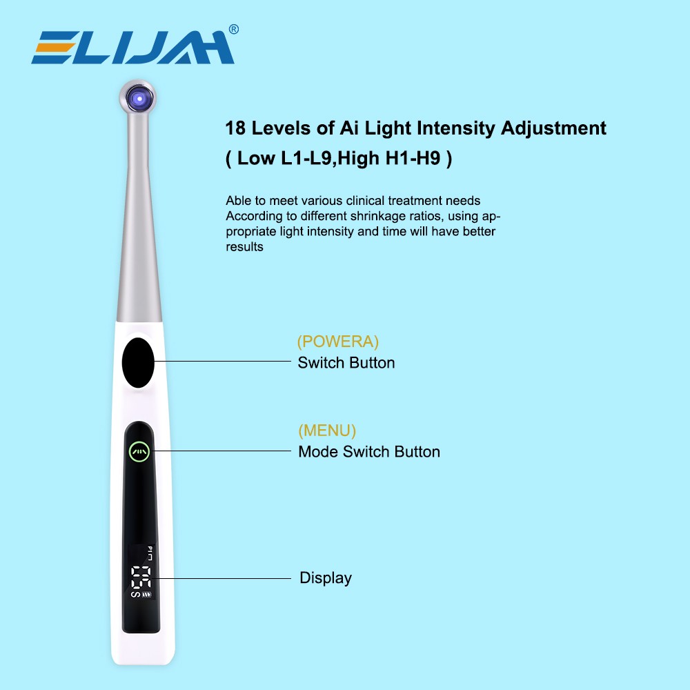 Dental Cordless 1S LED Light Cure Lamp Metal Head LED Curing Light 360° 4 Modes