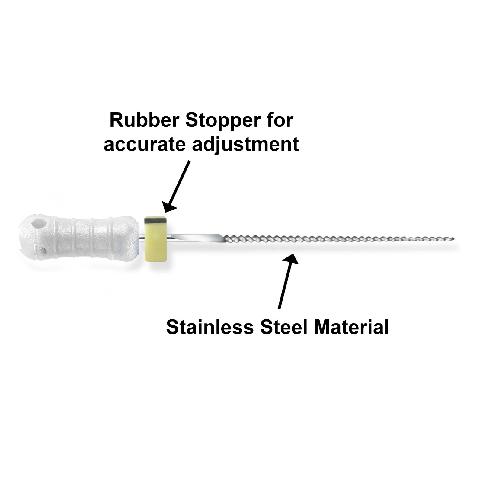Sky Choice K-Files – 25 mm Length, Size 15 White with Rubber Stopper 6/Pkg