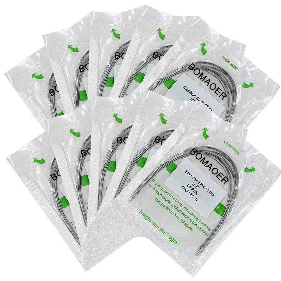 100×Dental Ortho Stainless Steel Rectangular Arch Wire Ovoid Form 16×22 Upper