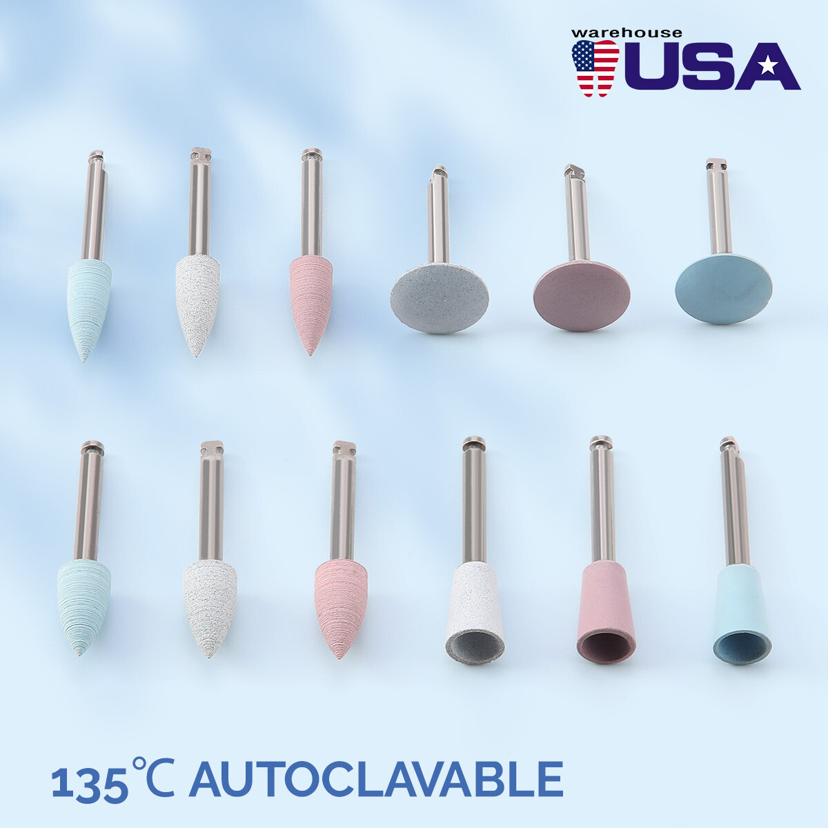 Dental Contra Angle/Straight/Air Motor Handpiece 2/4H/Polishing Burs RA Polisher