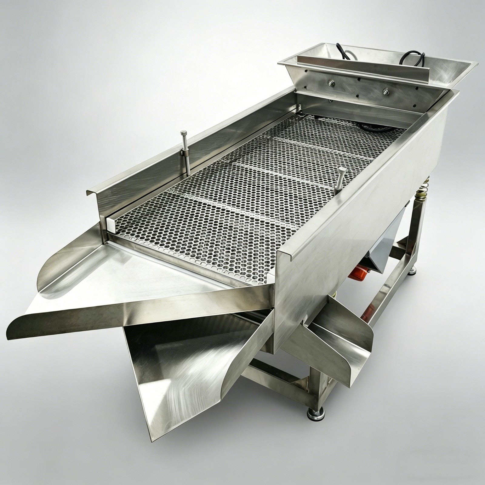 3-Layer Double Motor Linear Vibrating Screen with 10&8&5mm Screen 120W*2 110V