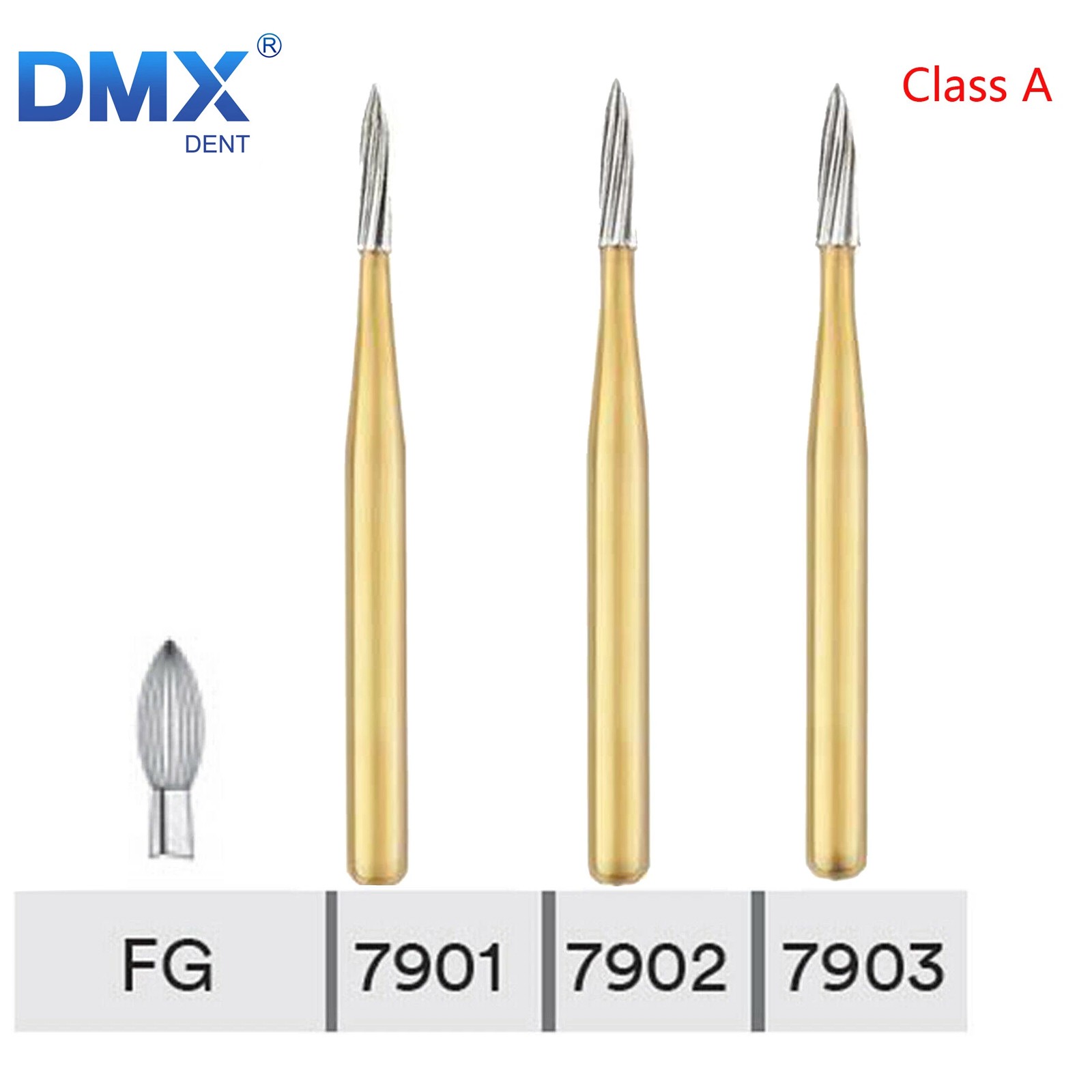 10PC Dental Tungsten Carbide Burs FG Gold Trimming & Finishing High Speed