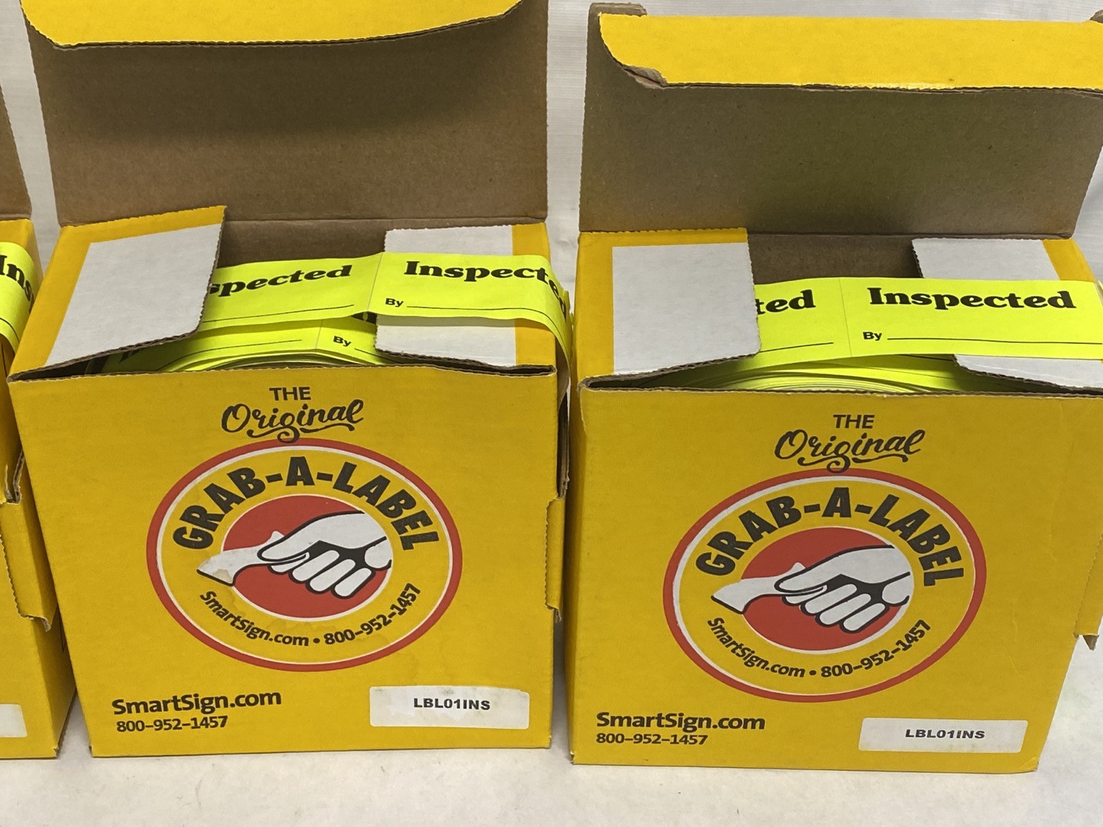 (4000) SMARTSIGN Grab-A-Label “Inspected By_” Stick-On Labels 1.25×2.5” LBL01INS