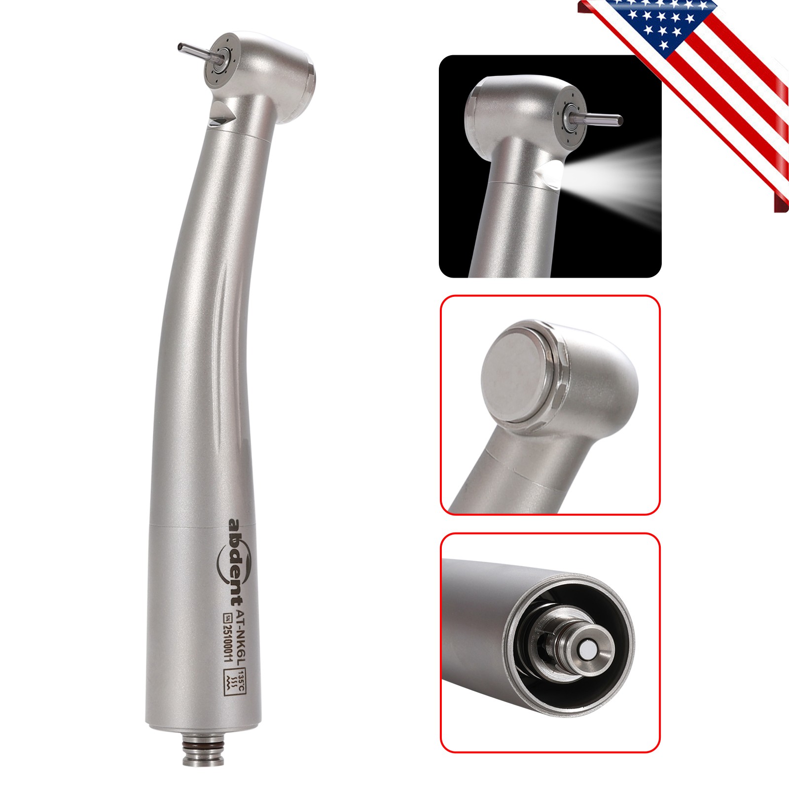 Abdent Dental Handpiece Fiber Optic High Speed for COXO NSK Coupler 4 6Hole