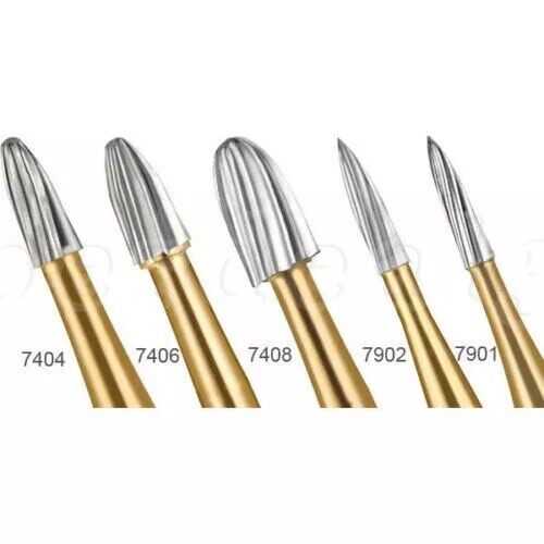 Dental Bur Trimming & Finishing Gold Burs Carbide Burs FG 7901 /7902 /7406 /7408