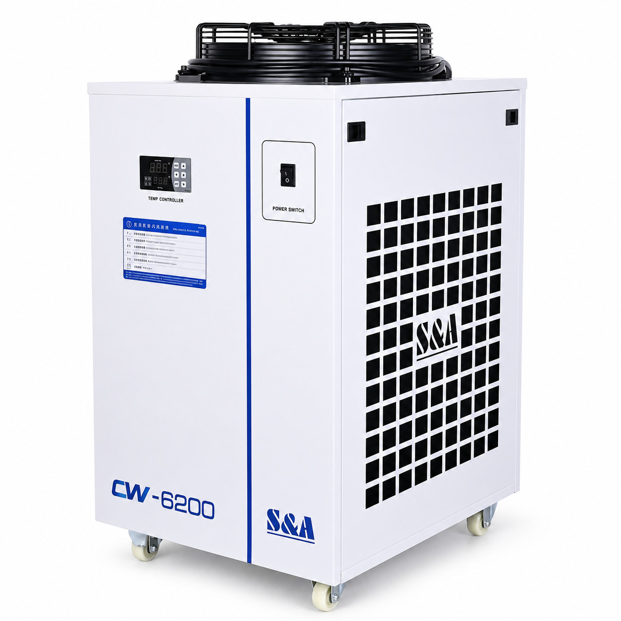 CW-6200AN Industrial Water Chiller for 45KW CNC spindle Laser Engraver Engraving
