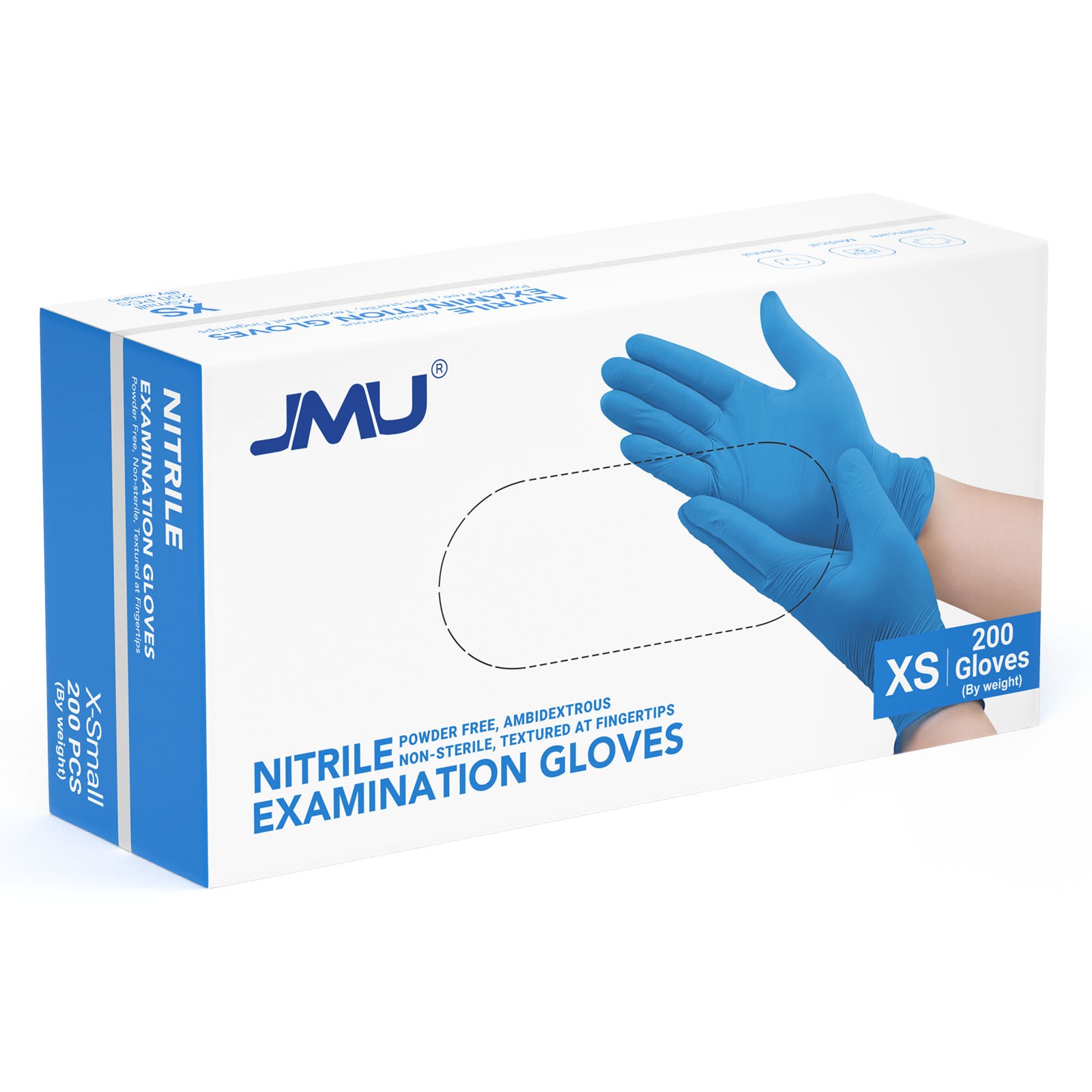 Ocean Blue Nitrile Examination Glove powder Latex Free 3.5mil 1200PCS Non-Steril