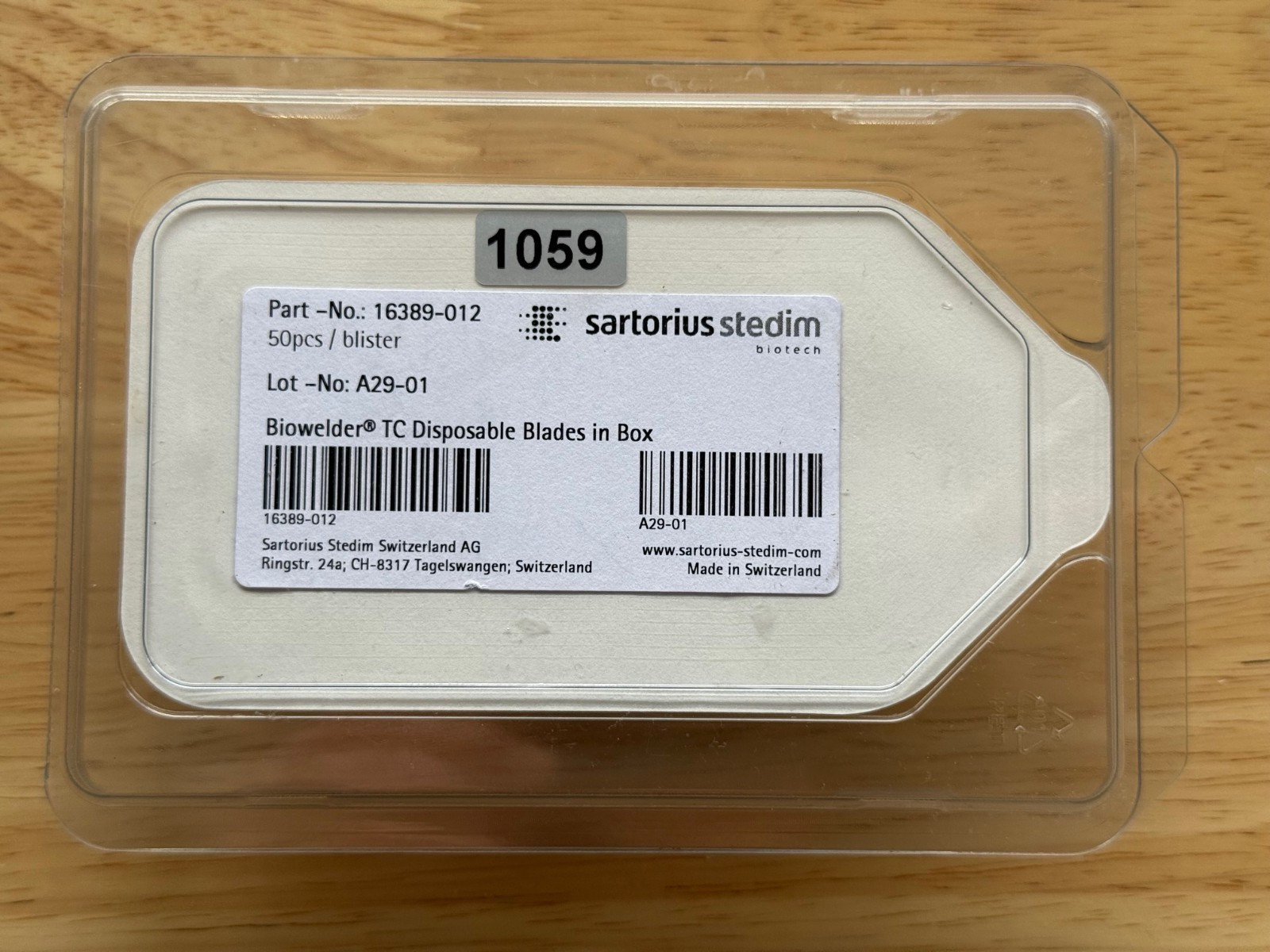 Sartorius BioWelder TC Disposable Blades, Open Box Part # 16389-012, 50pcs