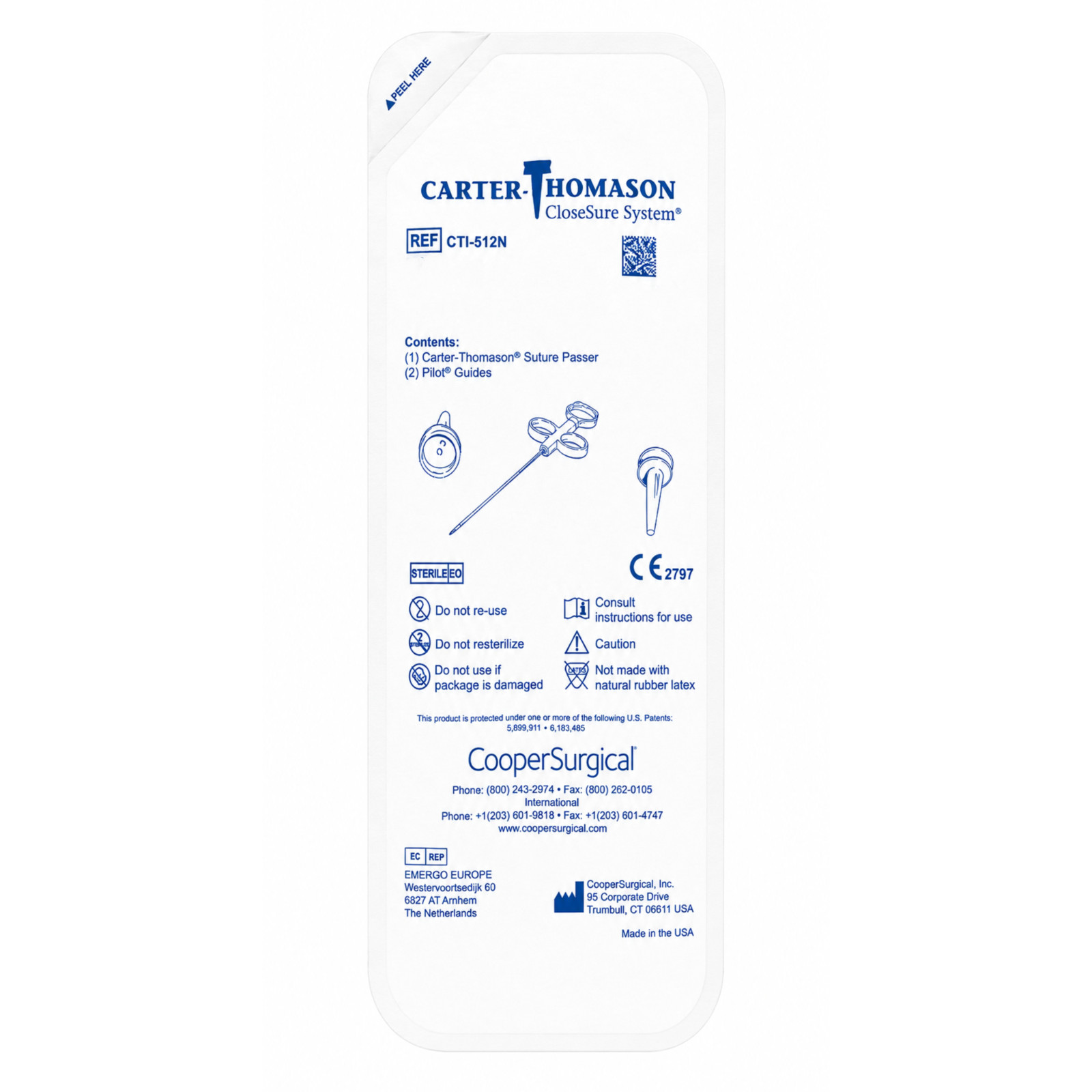 *1-Pack* Carter Thomason CloseSure System Puncture Closure Device CTI-512N