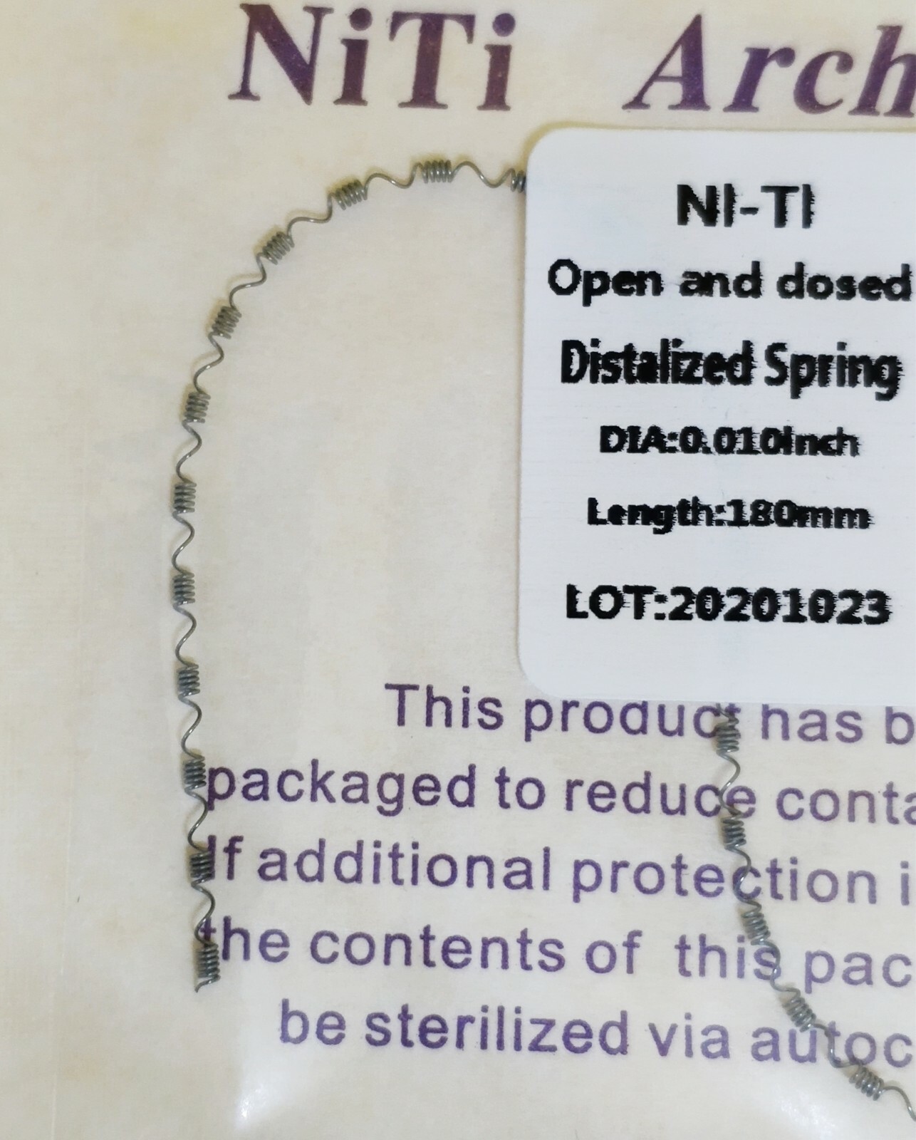 5Packs Dental Open And Closed Distalized Spring Orthodontic Niti 010/012*180mm