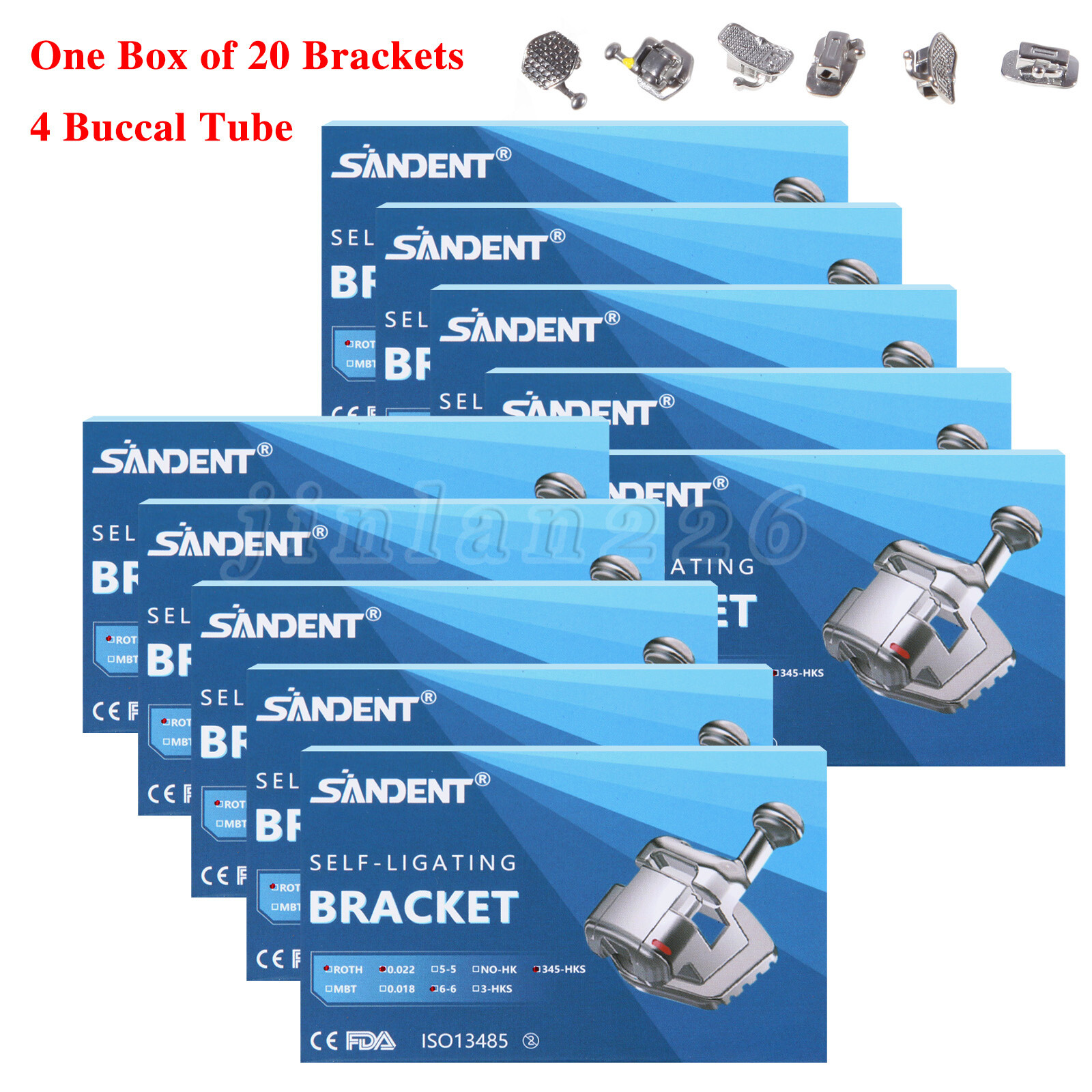 Orthodontic Metal Self-Ligating Bracket Roth 022 345Hook Dental Mini Brace