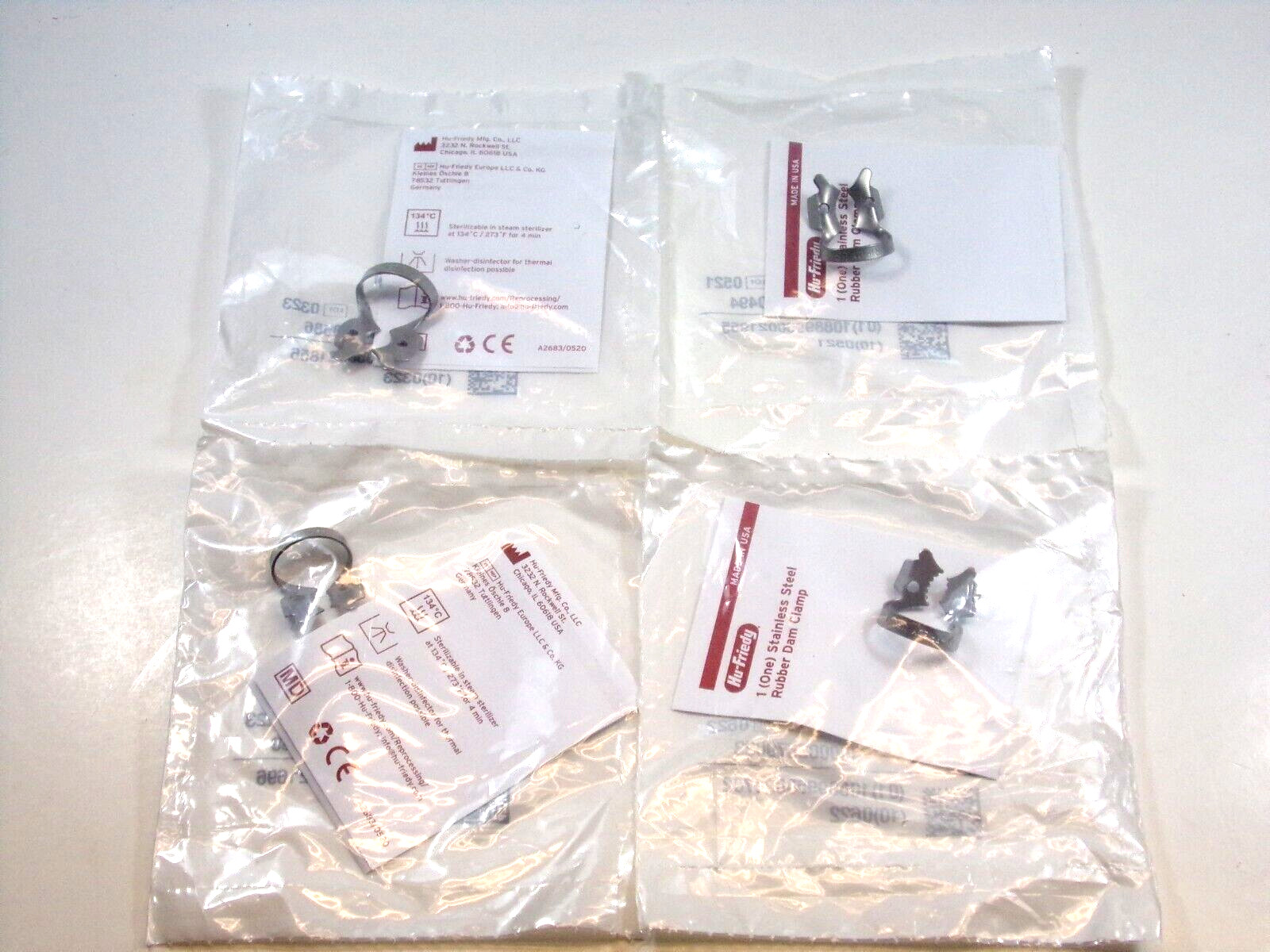 HU FRIEDY Dental Rubber Dam Clamp Assorted Kit (Choose 4 Clamps)