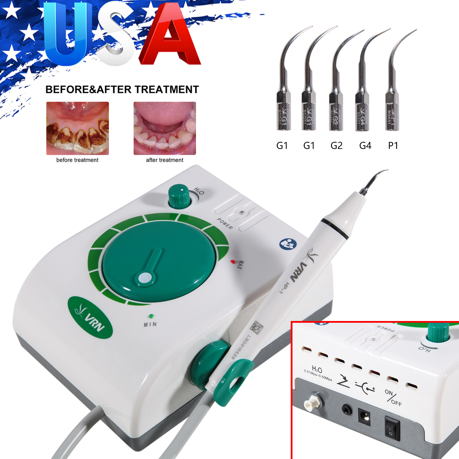 Dental Ultrasonic Scaler Machine For Woodpecker EMS / Air Scaler Handpiece