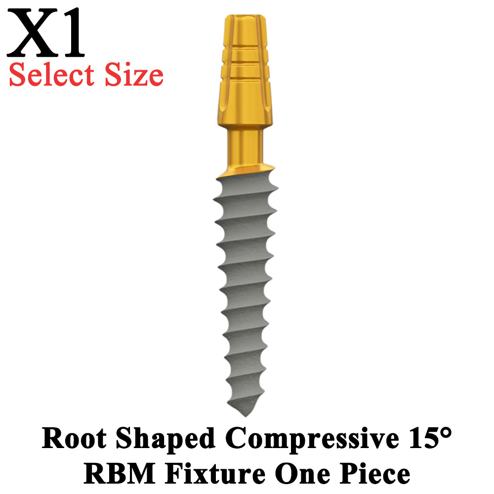1pcs Dental RBM Root Shaped Compressive 15° Bendable Fixture One Piece