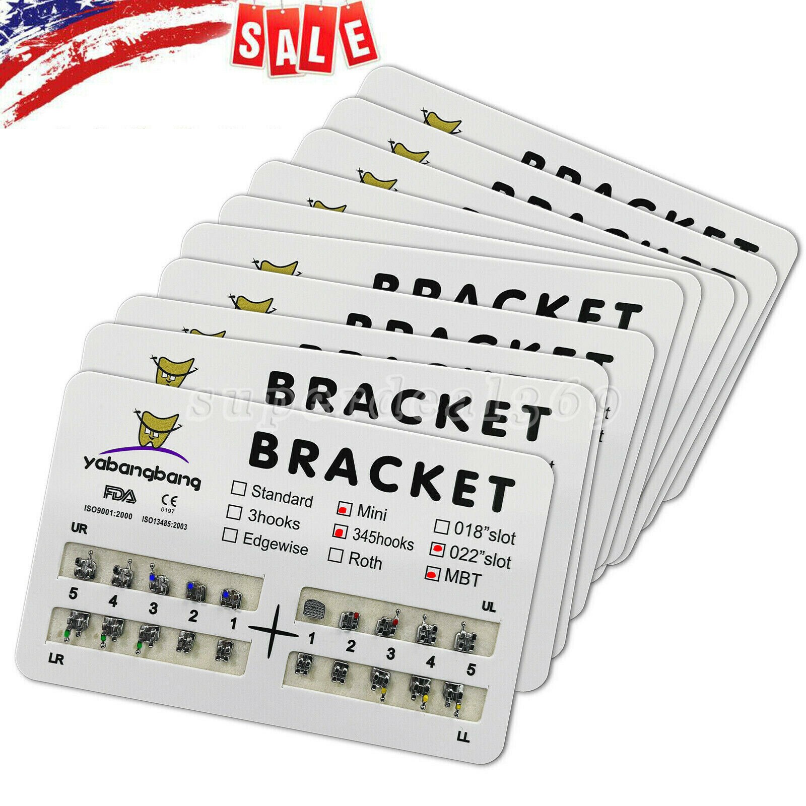 10 Packs Dental Orthodontic Metal Bracket Braces Mini Standard Roth/MBT 345Hook