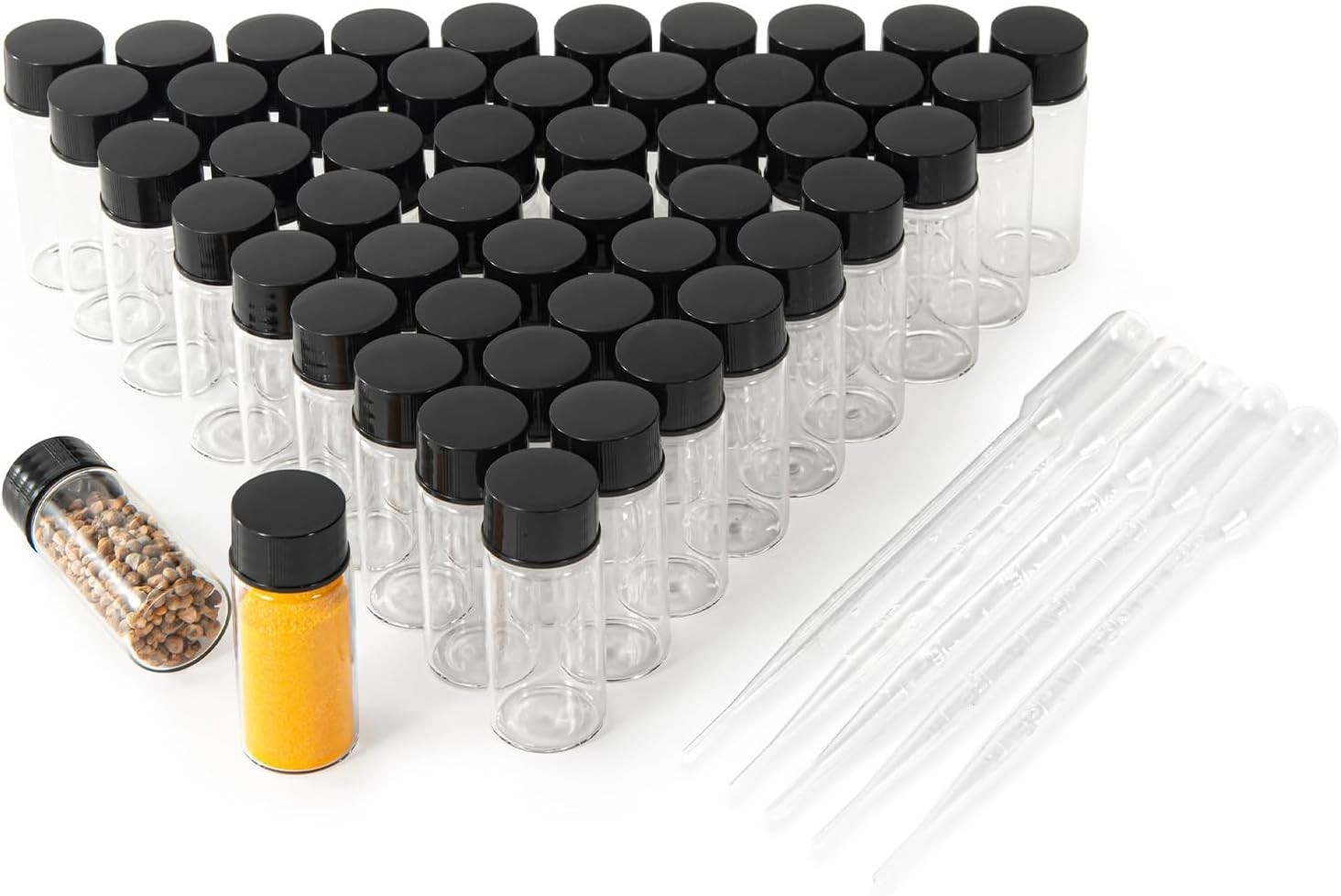 Exclusive 50 Count Art Deco 10ml Clear Glass Vials – Perfect for Oils & Perfumes