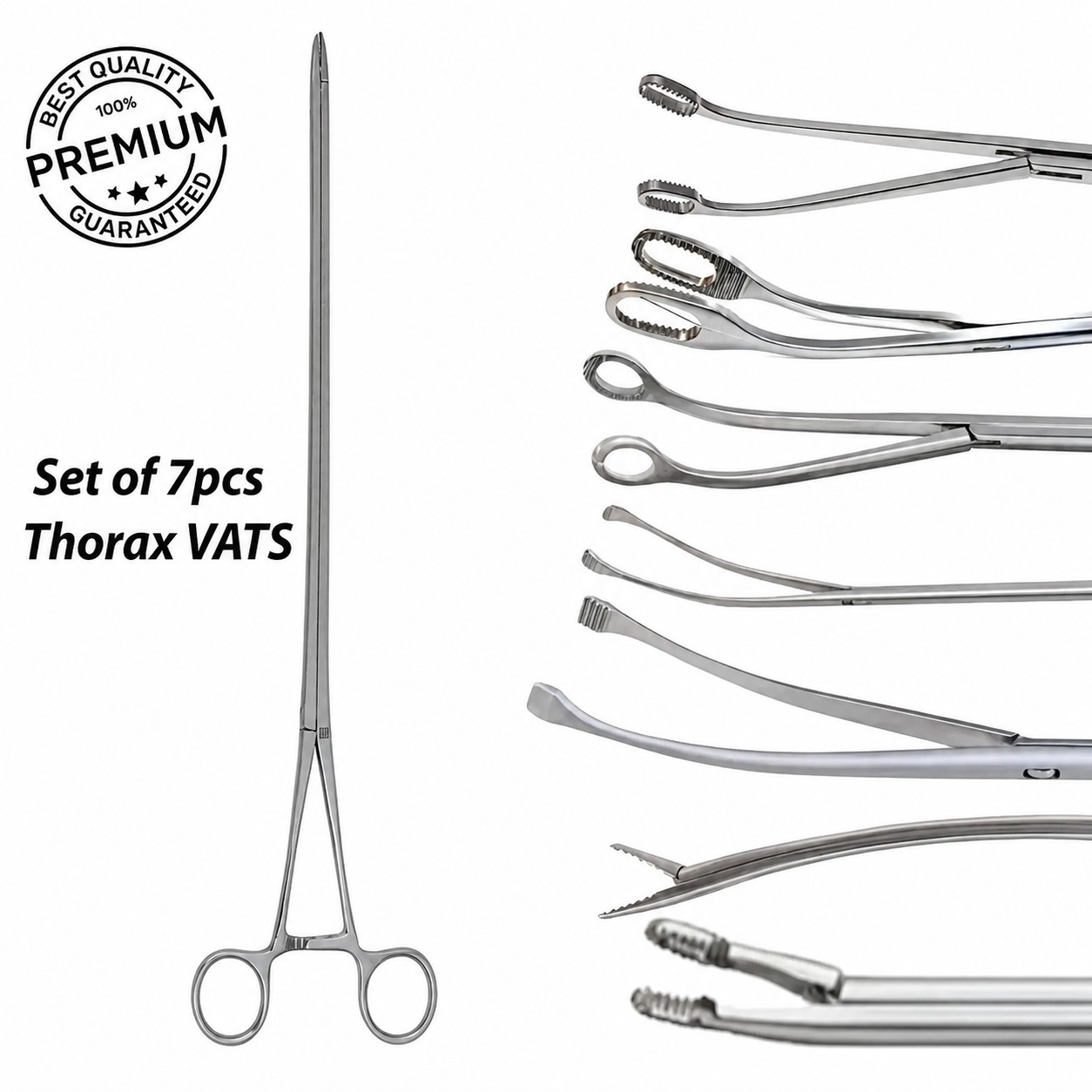 7Pc Thorax VATS Surgical Instruments Minimally Invasive Thoracic Surgery Kit