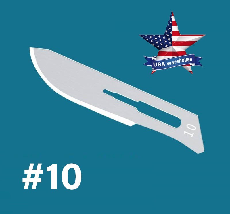 100Pcs Dental Surgical Blade Sterile Carbon Steel Scalpel #10/11/15/22/24/60