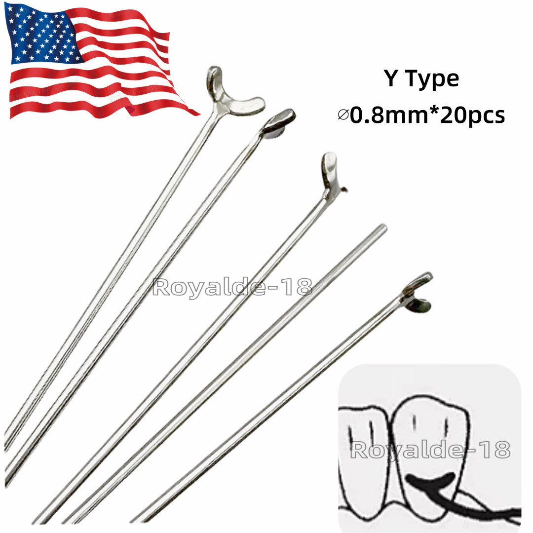 20Pcs ∅0.8mm Dental Ball Retainer J Clasp Oblique Clasps Bars Y-Type Scheu USA