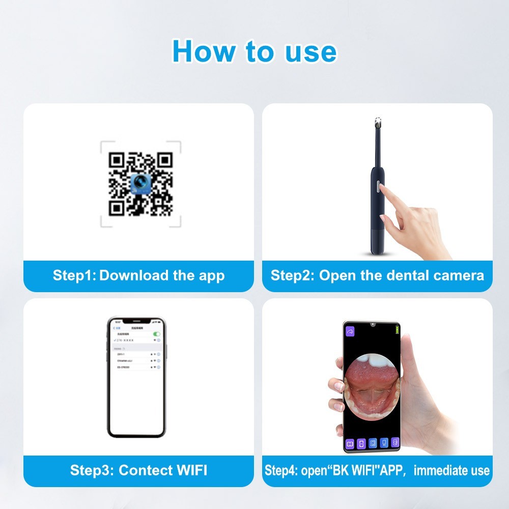 5MP Visual Intraoral Camera WIFI Oral Examination Camera IP67 Waterproof 1920P