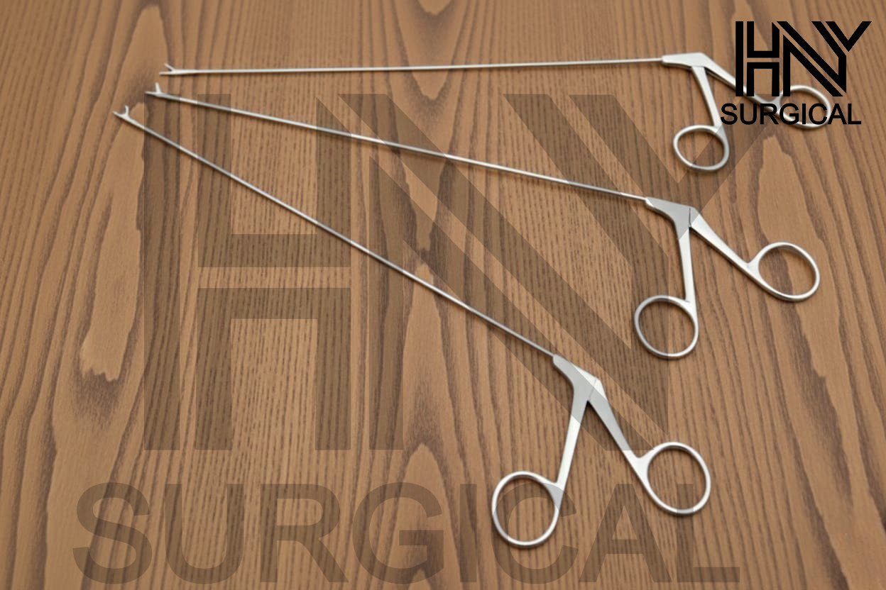 Micro laryngeal forcep set Scissor, Grasper, Biopsy cup Forceps 2x250mm 3pcs set