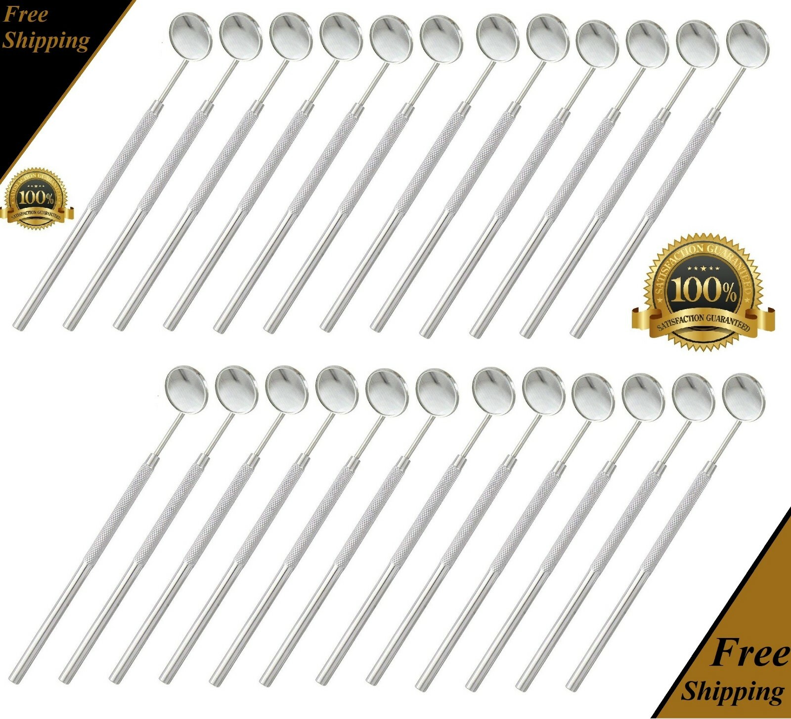 Set of 24 Pcs Professional Dentist Dental Mouth MIRROR #5 w/ HANDLE Instruments