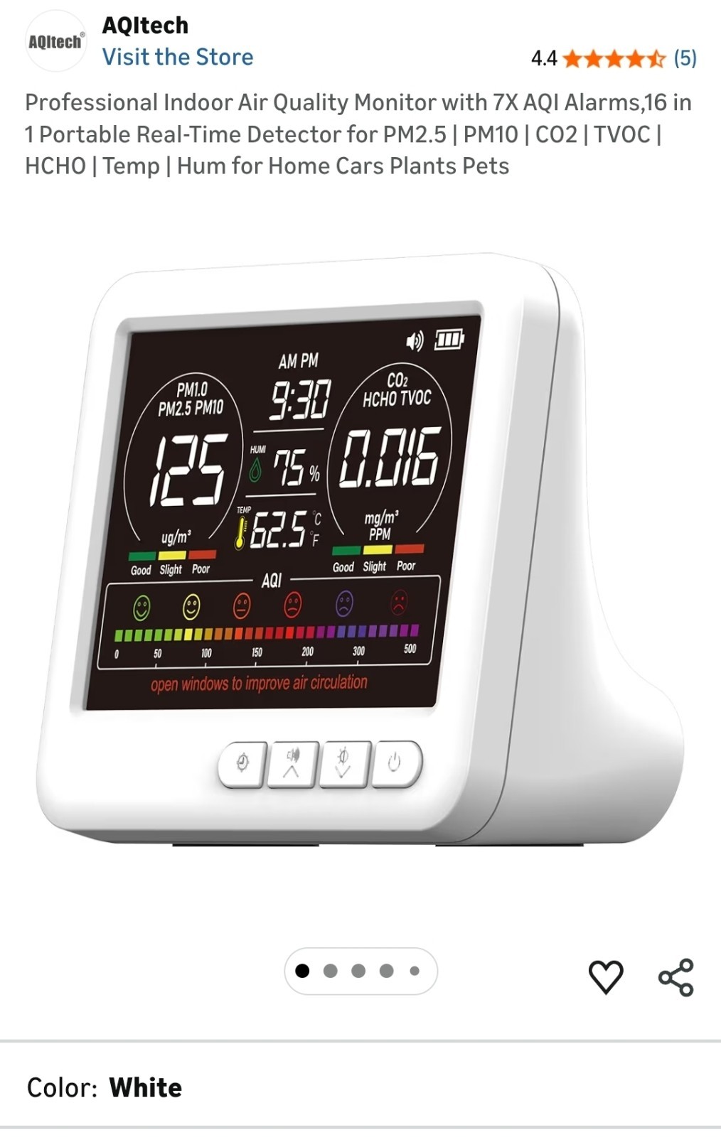 16 in 1 Professional Indoor Air Quality Detector PM2.5 /PM10 /Temperature