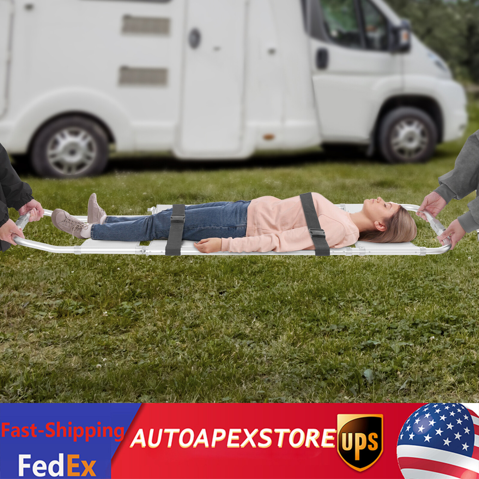 Foldable Portable Stretcher Adjustable Length Patient Transport Stretcher 159kg