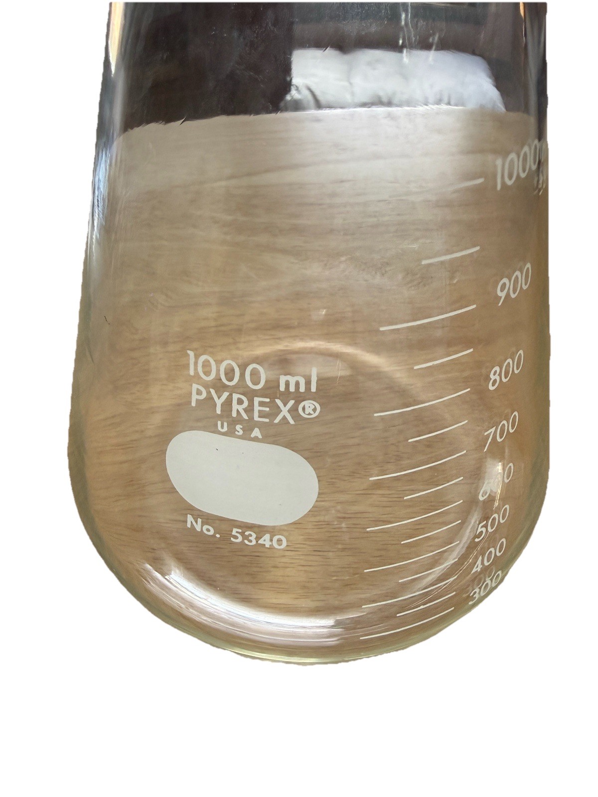 New Flask Corning Pyrex 5340-1L 1L Erlenmeyer Narrow Mouth Heavy Rim Graduated