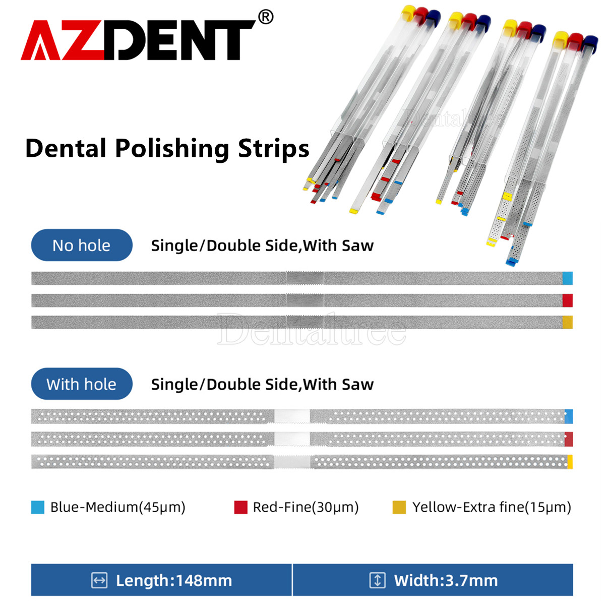 Dental Saw Diamond Polishing Finishing Strips Orthodontic IPR Strip Fine Medium