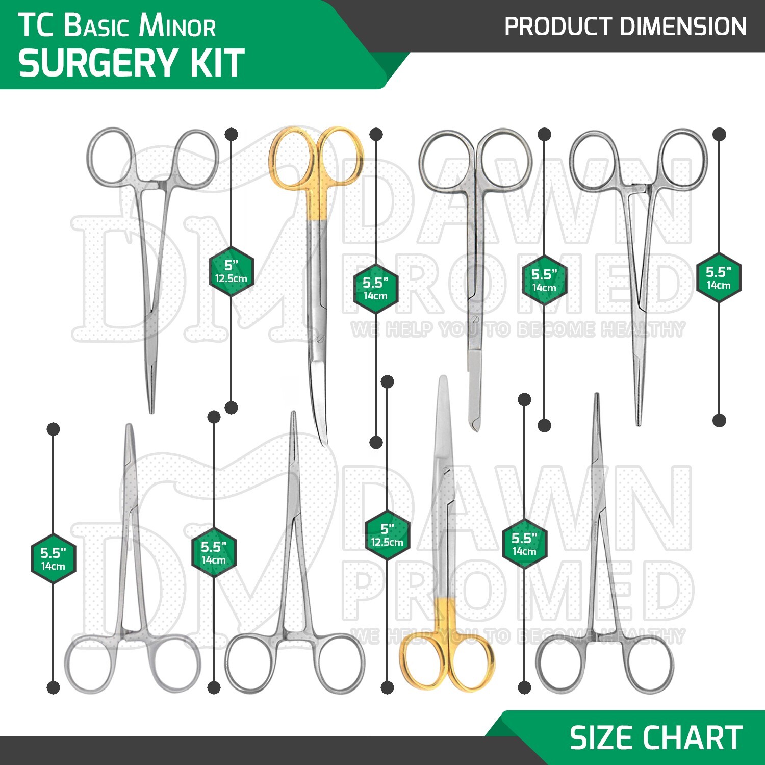 13 Pcs TC Basic Minor Surgery Set W/Stainless Steel Box Surgical Inst German Gr