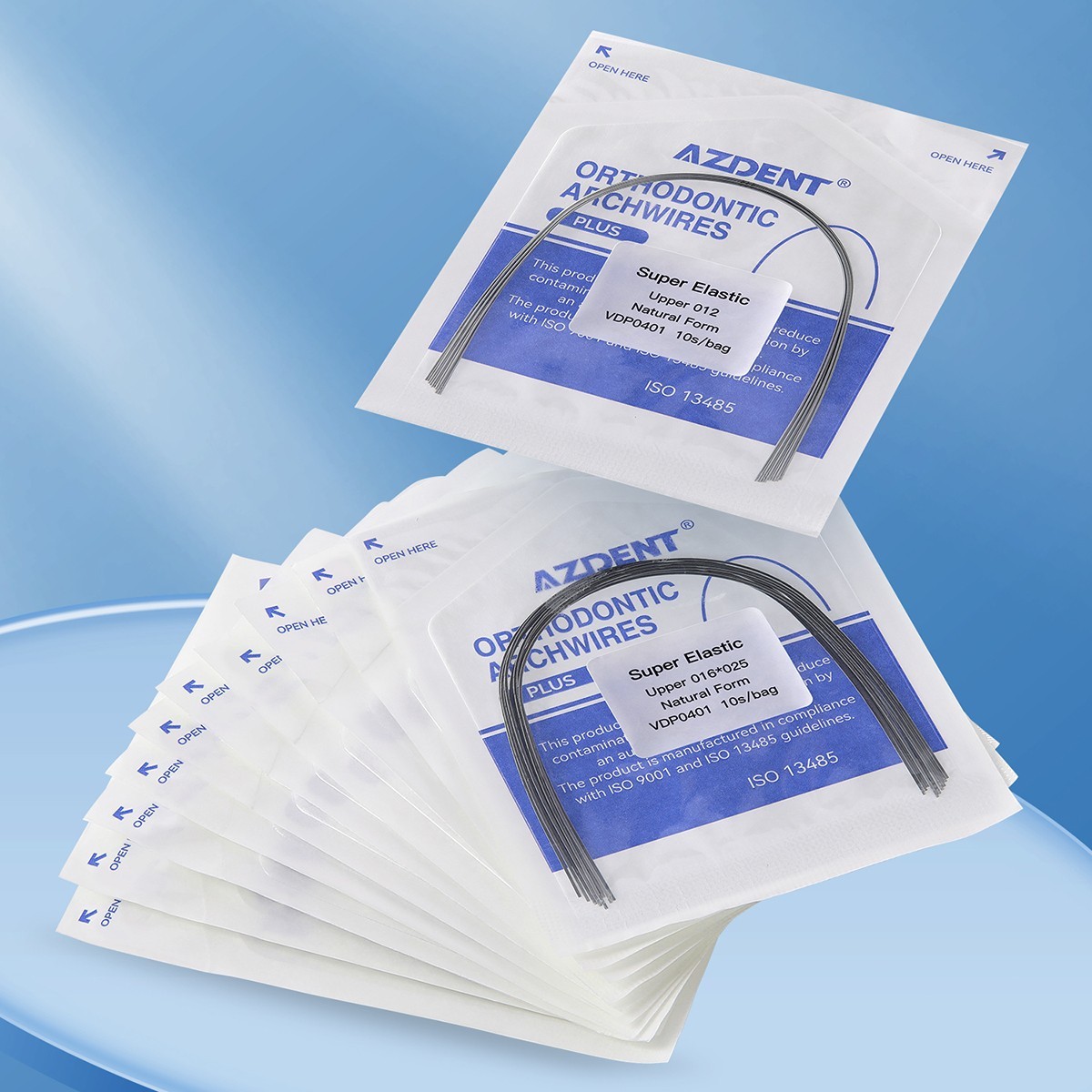 AZDENT Dental Orthodontics Super Elastic NiTi Archwire Round Ovoid 012-020
